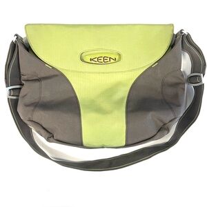 KEEN Hybrid Transport Shoulder Tote Messenger Bag Gray/Lime